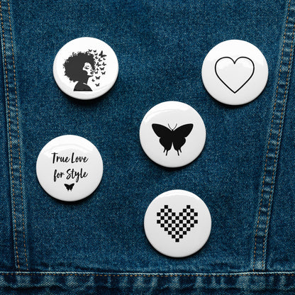 Curly Afro Set of Pin Buttons