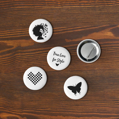 Curly Afro Set of Pin Buttons