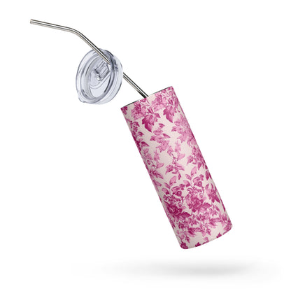 Custom Name Stainless Pink French Toile