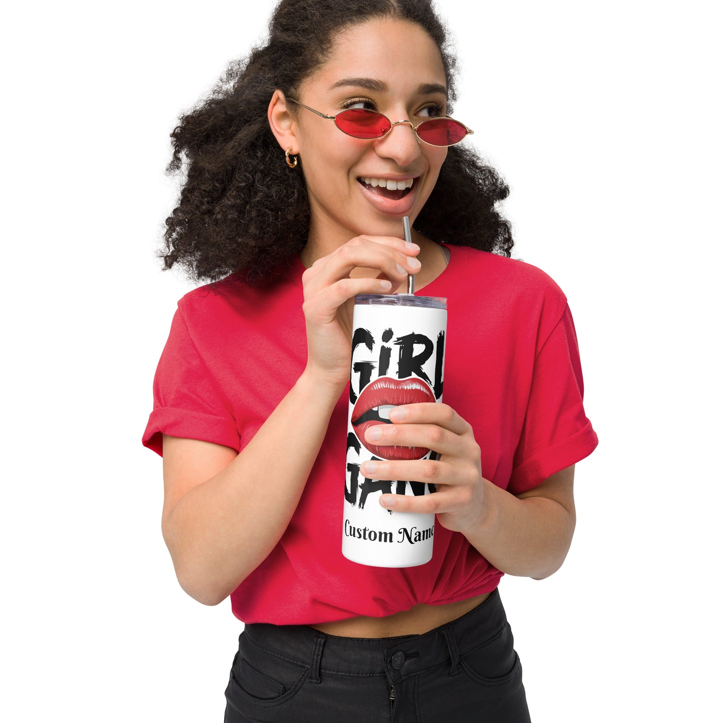 Custom Name Stainless Steel Tumbler Girl Gang Print