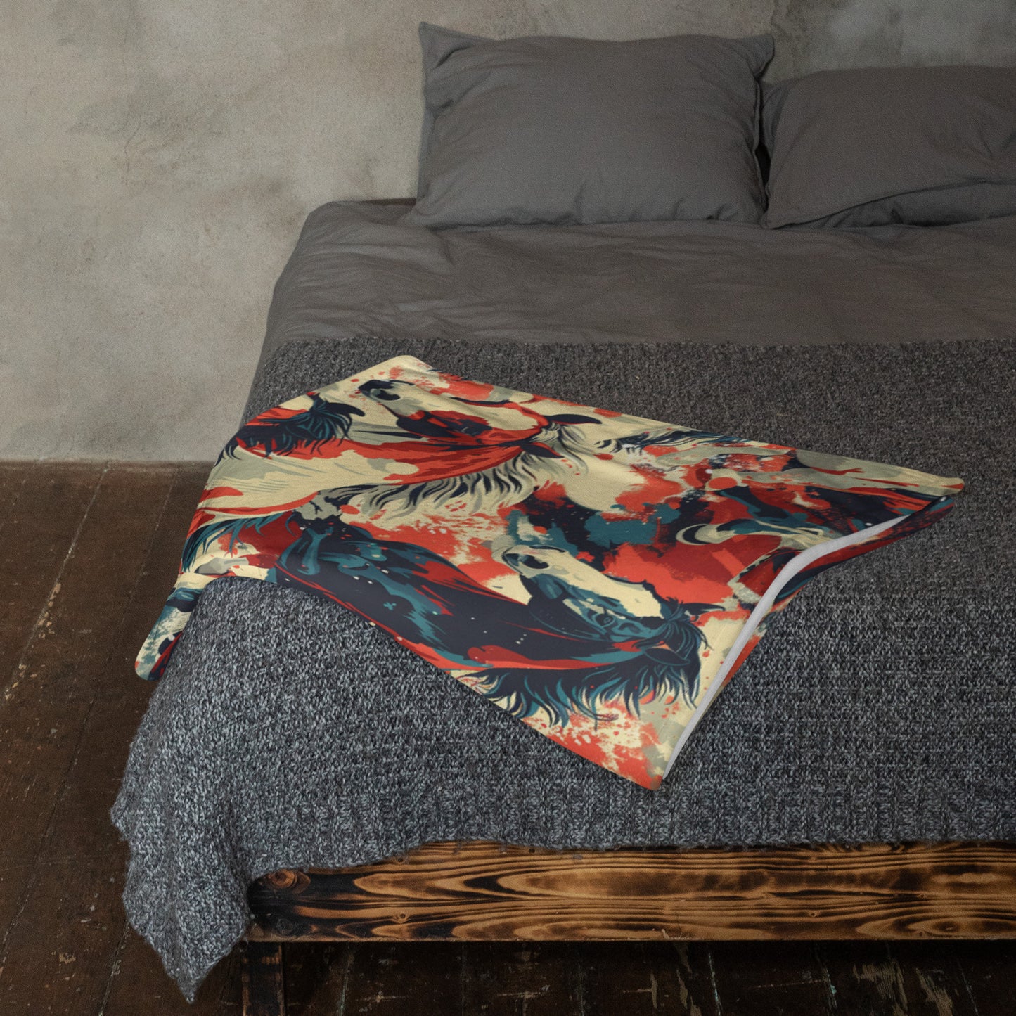 Custom Text Throw Blanket, Wild Horses