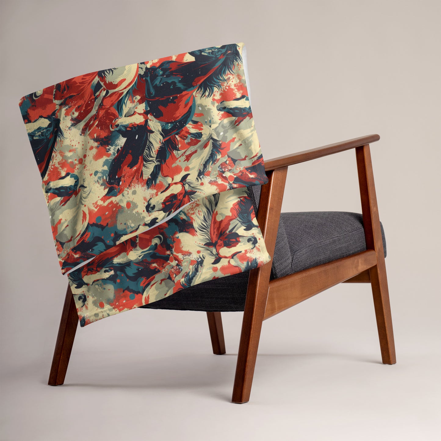 Custom Text Throw Blanket, Wild Horses