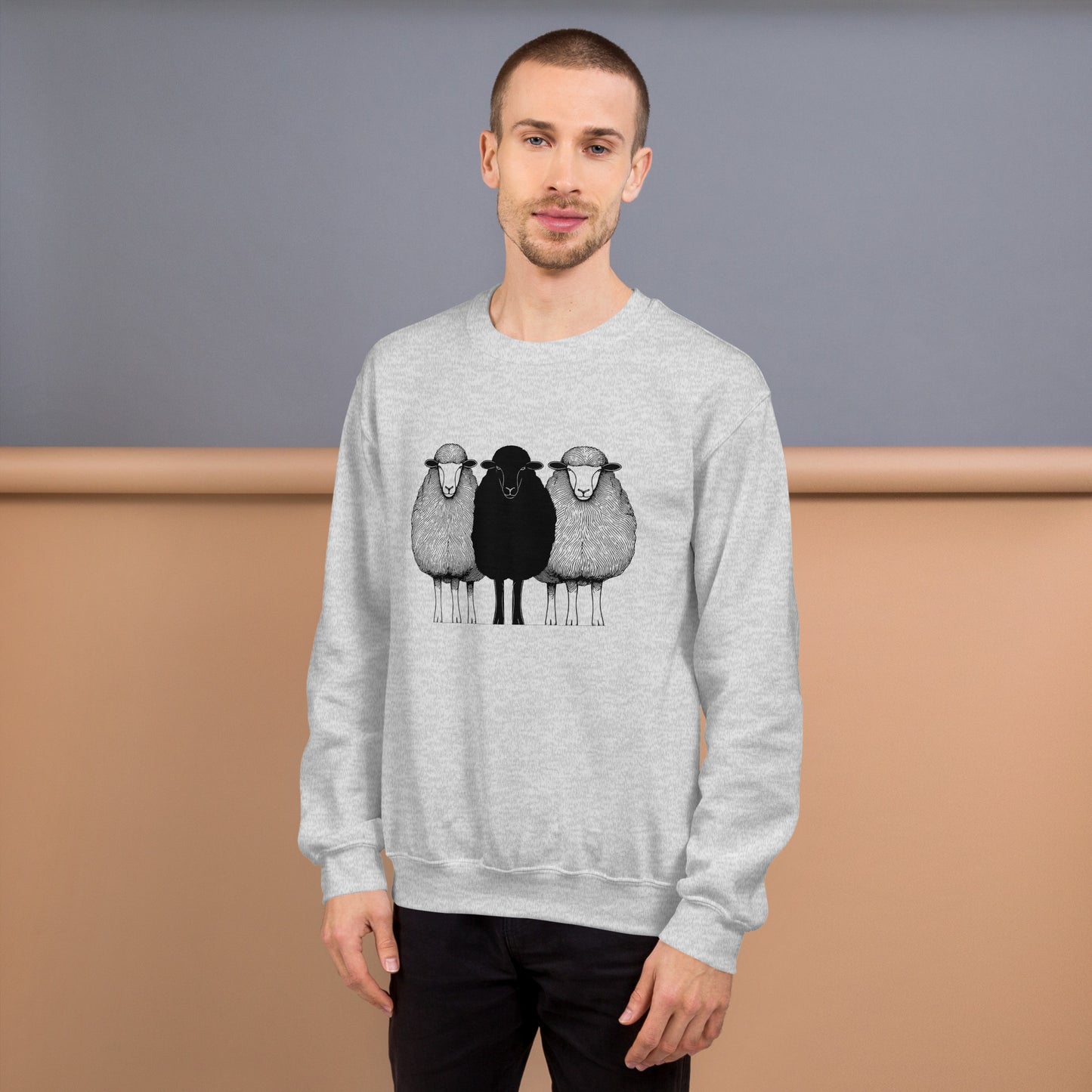 Pullover Adult Sweatshirt Black Sheep Graphic