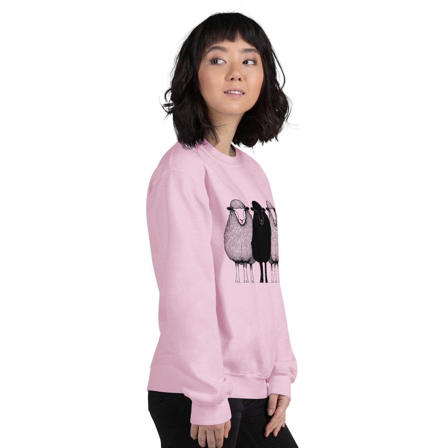 Pullover Adult Sweatshirt Black Sheep Graphic