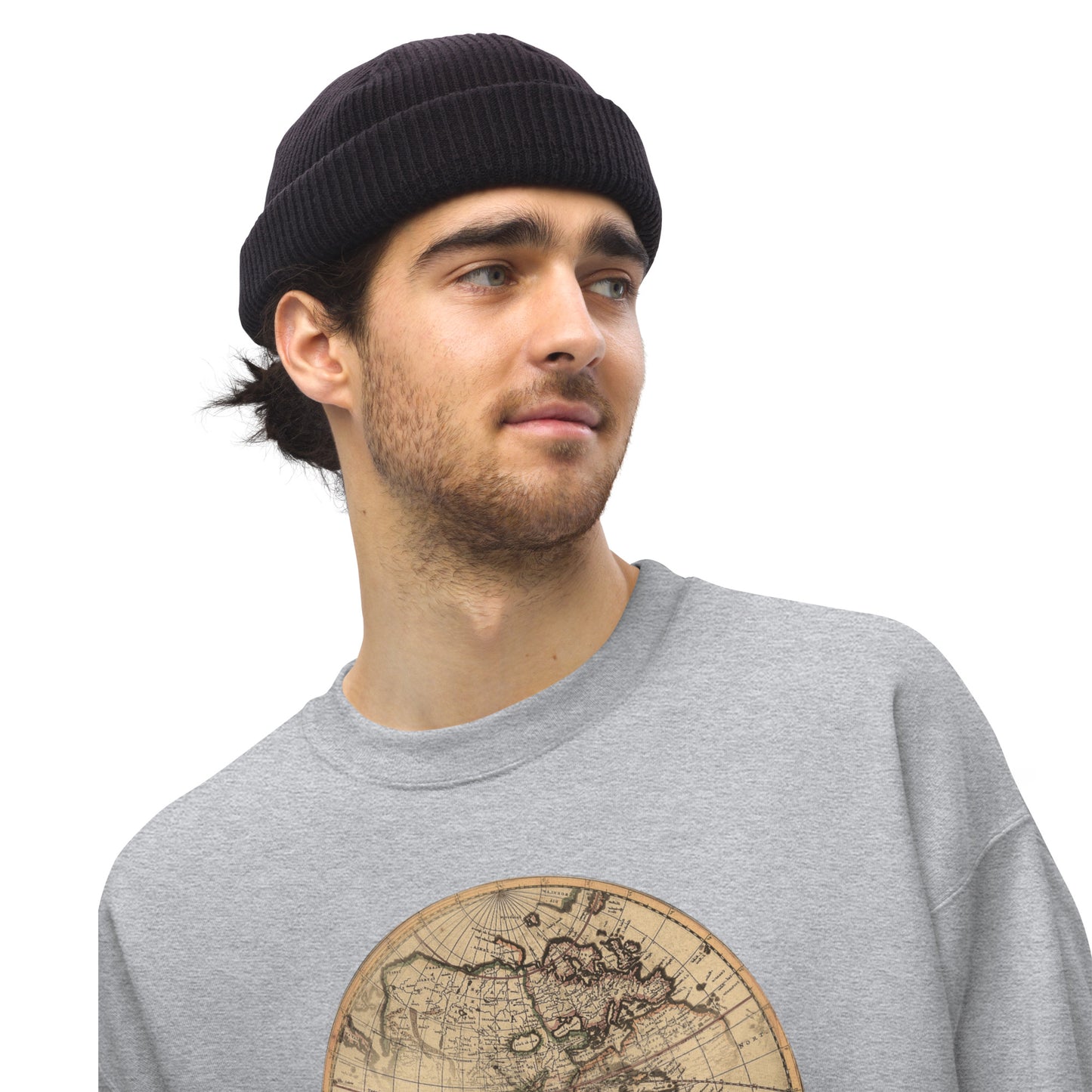 Sweatshirt Adult Pullover, Vintage Globe Graphic