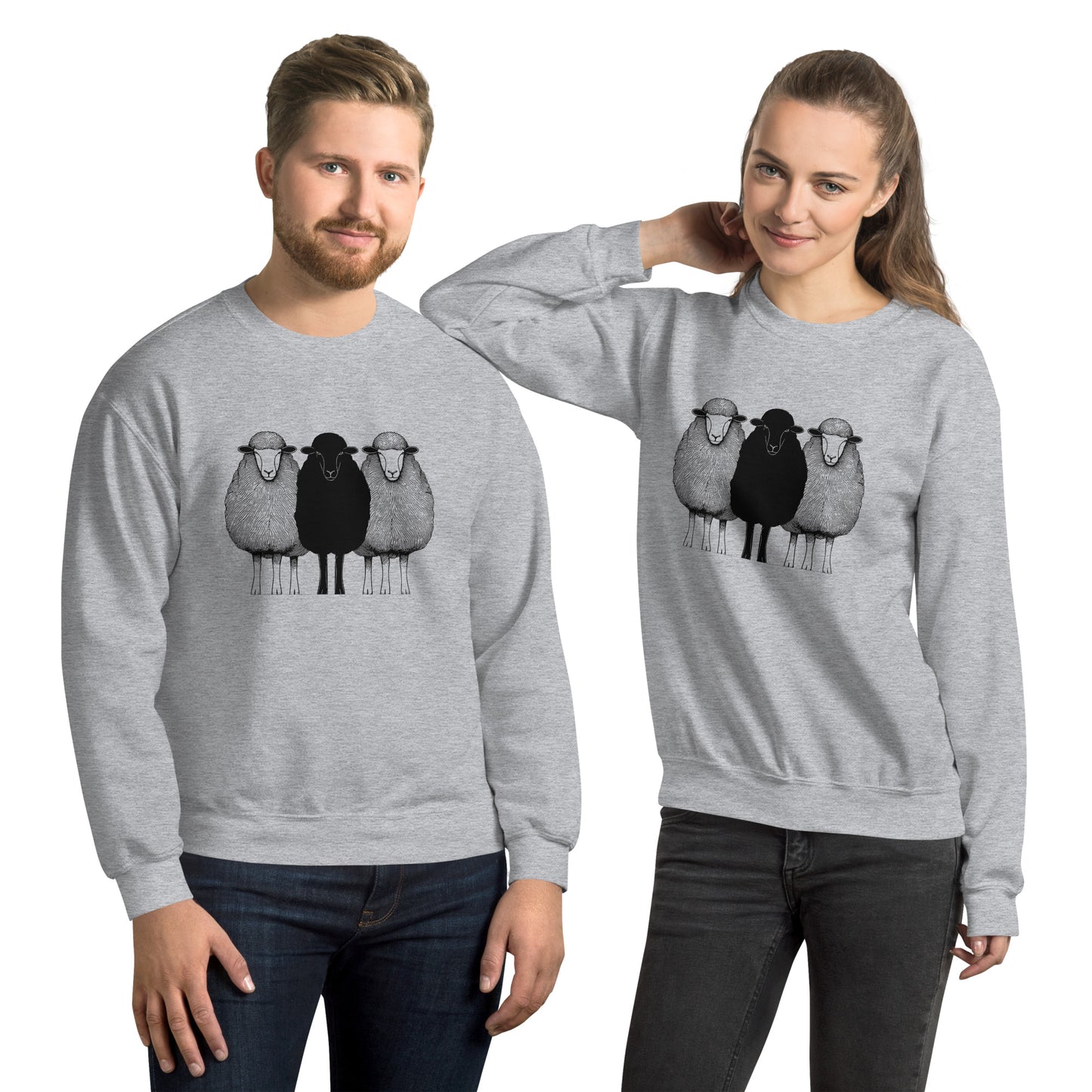 Pullover Adult Sweatshirt Black Sheep Graphic