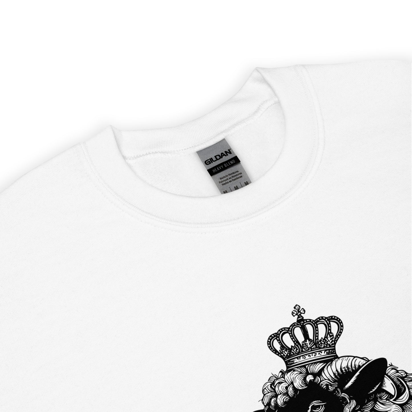 Pullover Adult Sweatshirt, Black Sheep with Crown Graphic