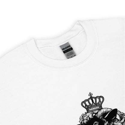 Pullover Adult Sweatshirt, Black Sheep with Crown Graphic