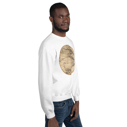 Sweatshirt Adult Pullover, Vintage Globe Graphic