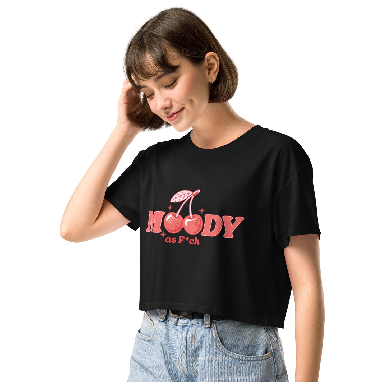 Women’s Crop Top, Moody AF Graphic