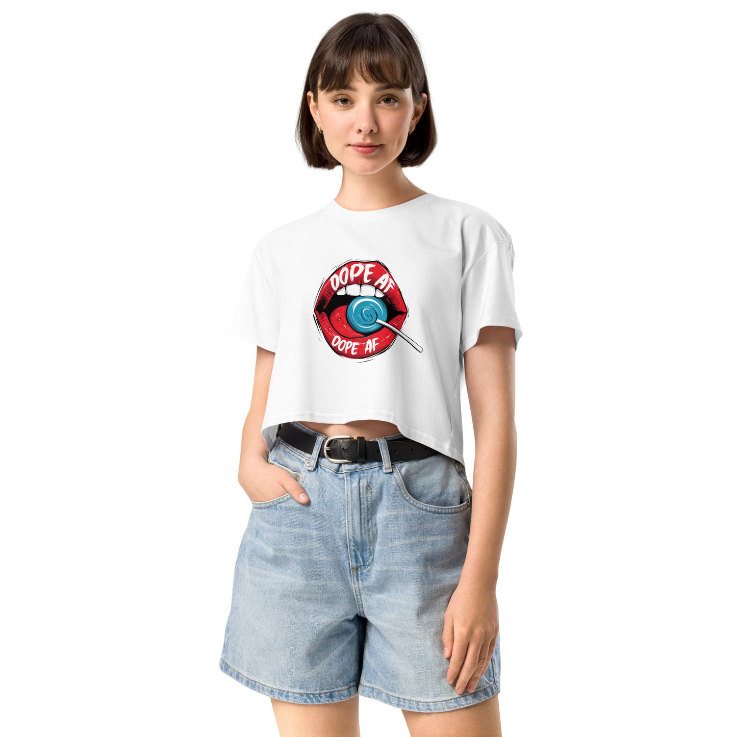 Women’s Crop Top with Dope AF Graphic