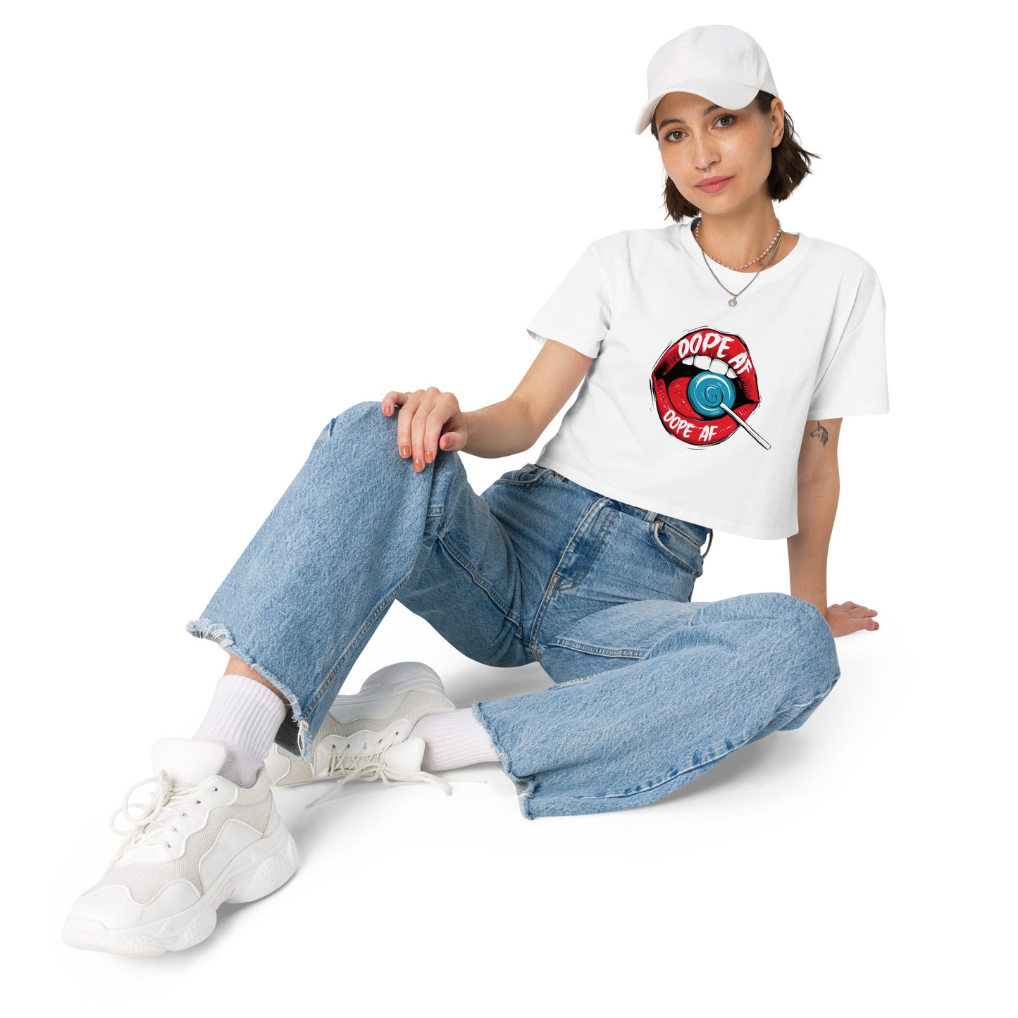 Women’s Crop Top with Dope AF Graphic