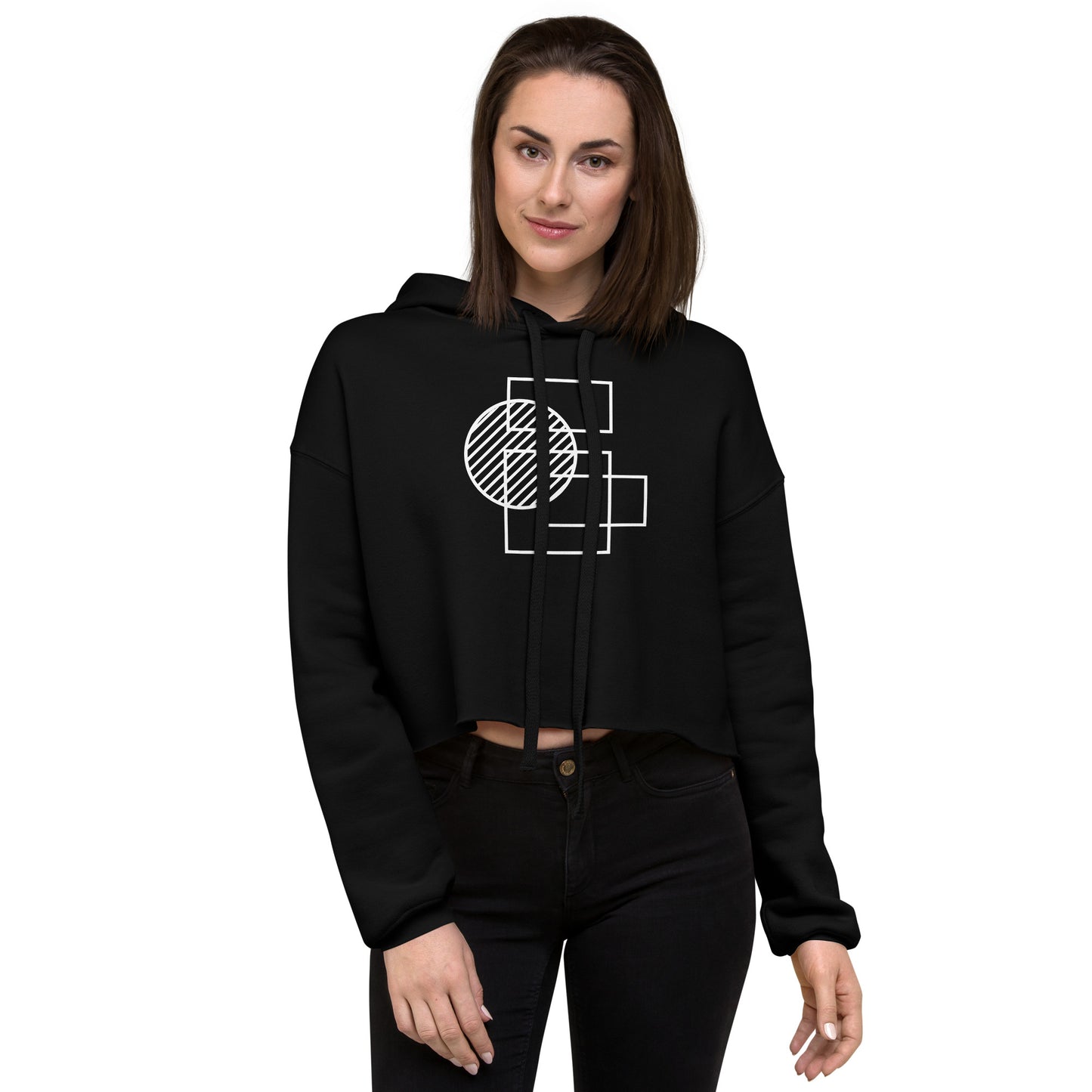 Women's Crop Top Hoodie Abstract Graphic