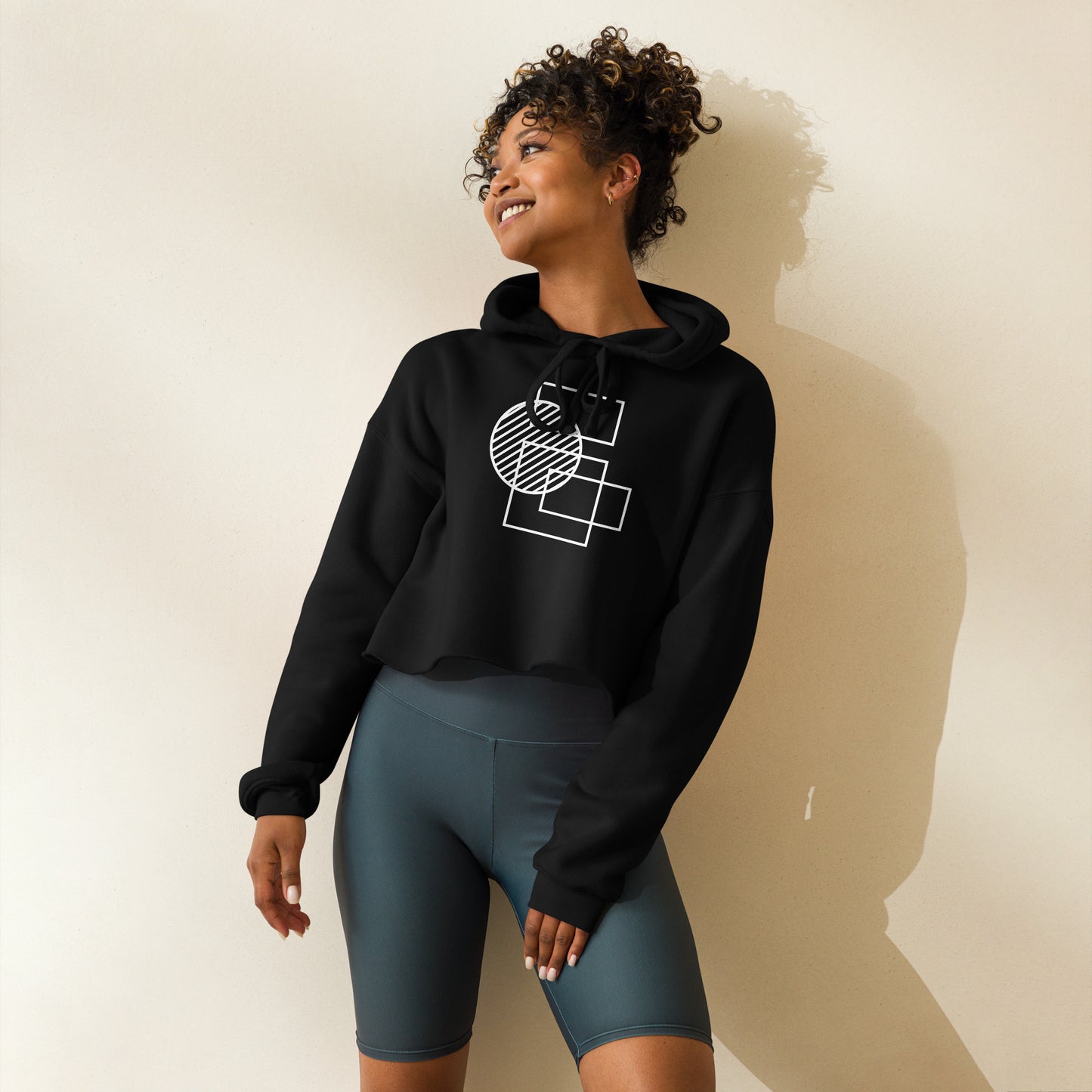 Women's Crop Top Hoodie Abstract Graphic