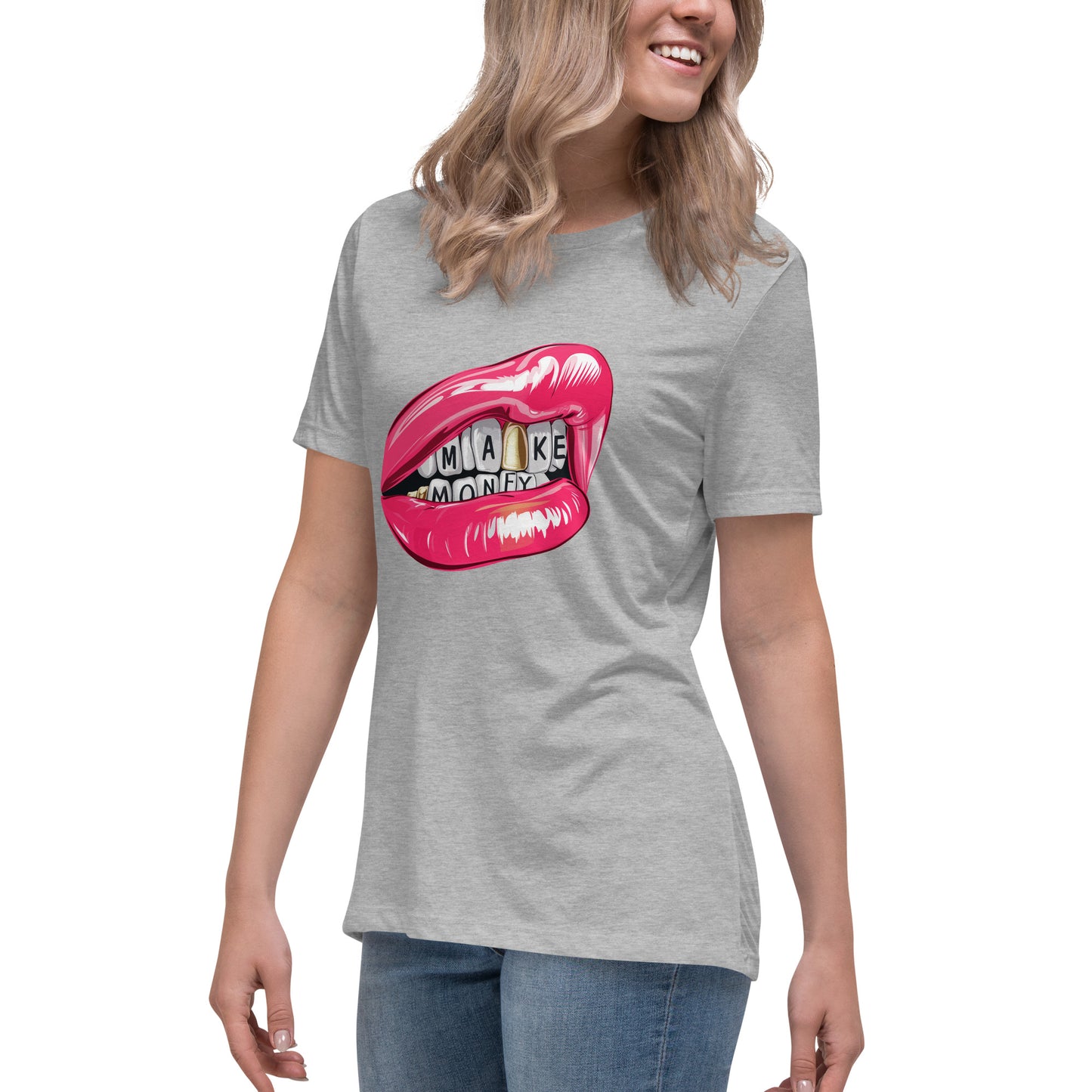 Women's Relaxed T-Shirt, Make Money Graphic