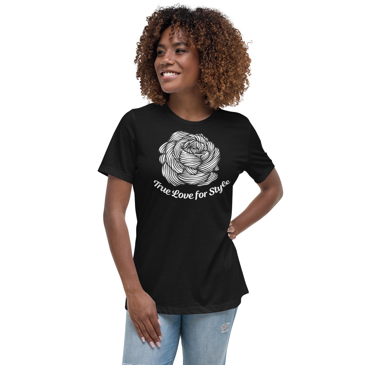 Women's Relaxed Short Sleeve T-shirt Cute Fun Flower Graphic