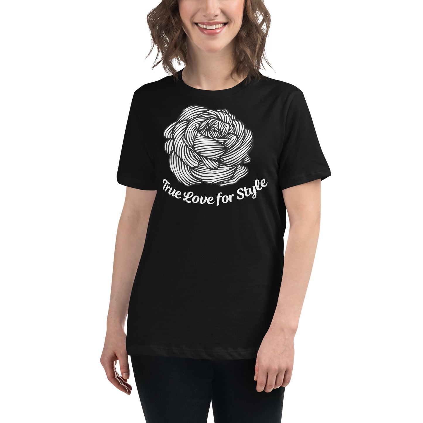 Women's Relaxed Short Sleeve T-shirt Cute Fun Flower Graphic