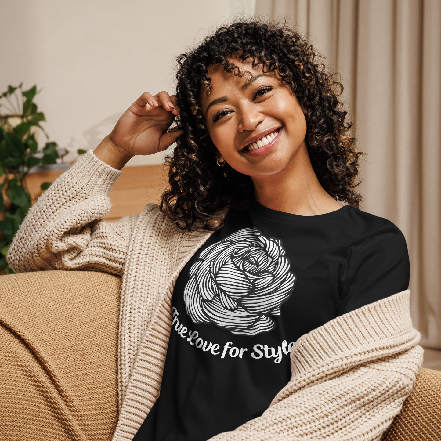 Women's Relaxed Short Sleeve T-shirt Cute Fun Flower Graphic