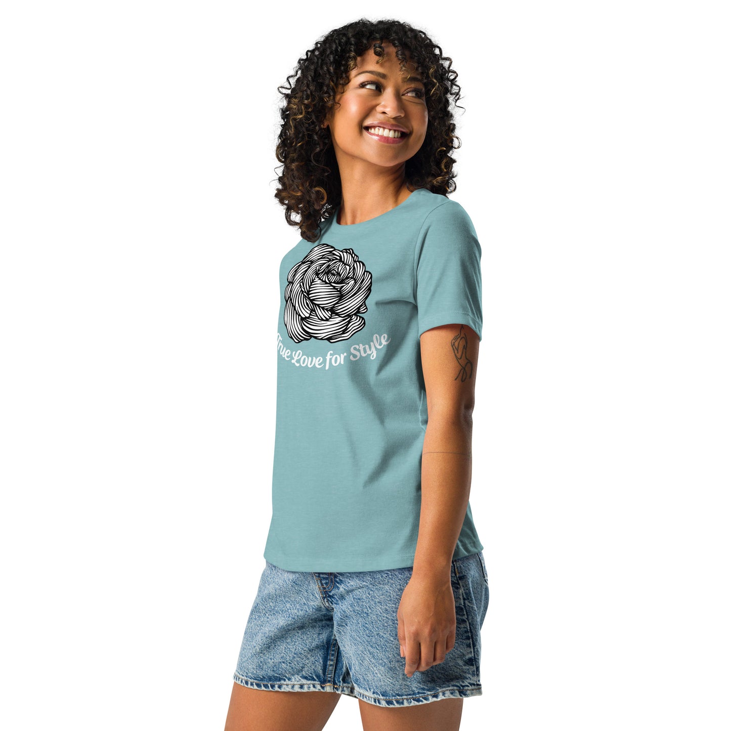 Women's Relaxed Short Sleeve T-shirt Cute Fun Flower Graphic