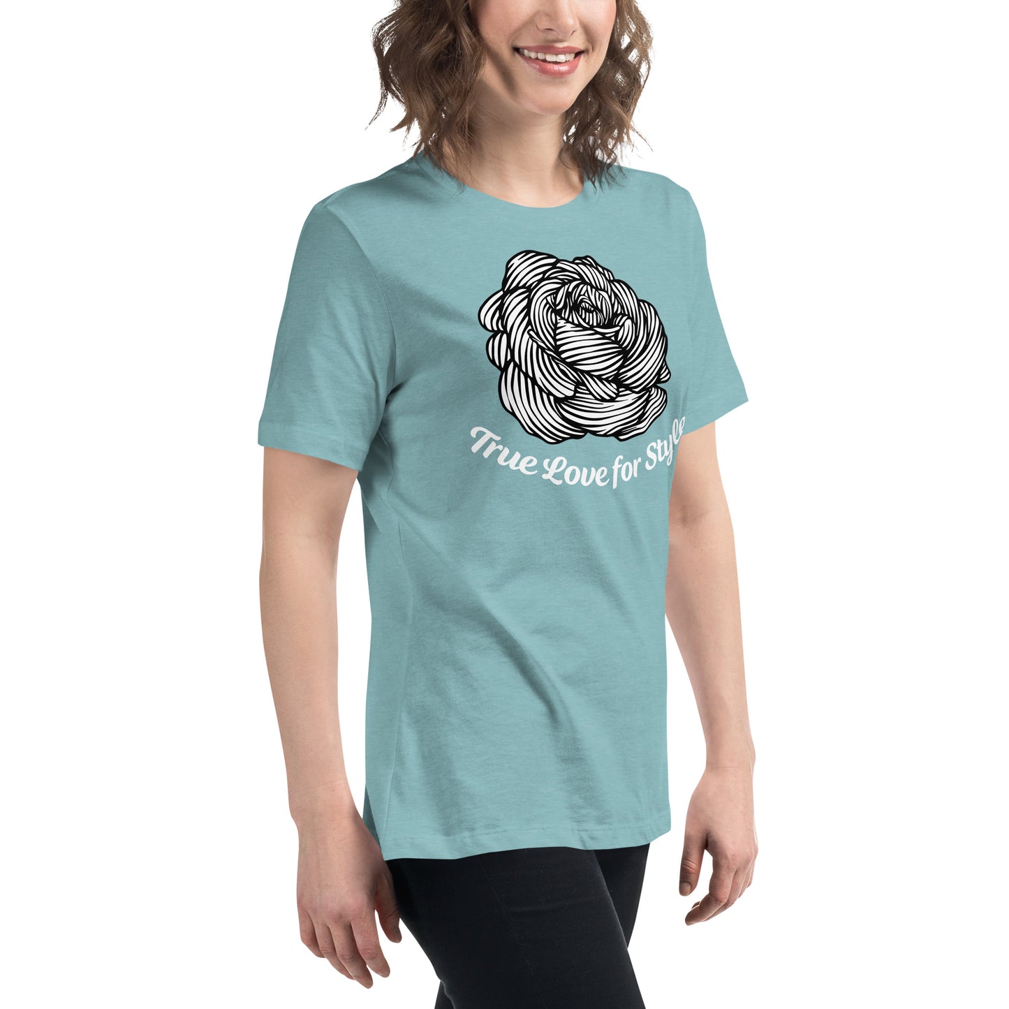 Women's Relaxed Short Sleeve T-shirt Cute Fun Flower Graphic