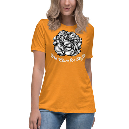 Women's Relaxed Short Sleeve T-shirt Cute Fun Flower Graphic