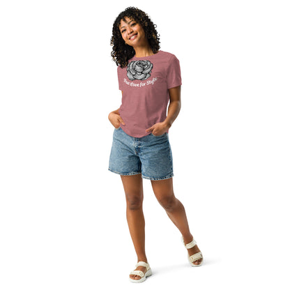 Women's Relaxed Short Sleeve T-shirt Cute Fun Flower Graphic