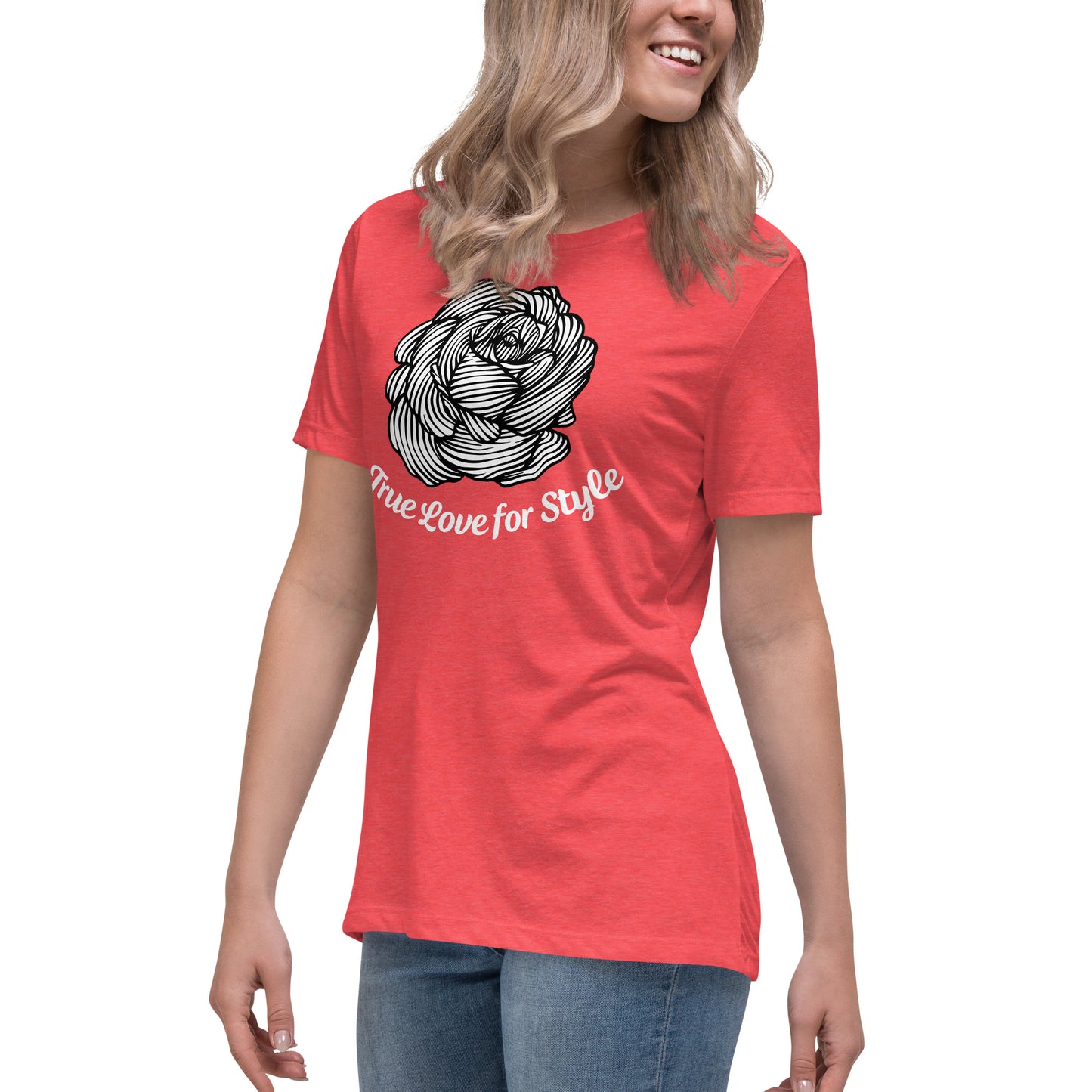 Women's Relaxed Short Sleeve T-shirt Cute Fun Flower Graphic
