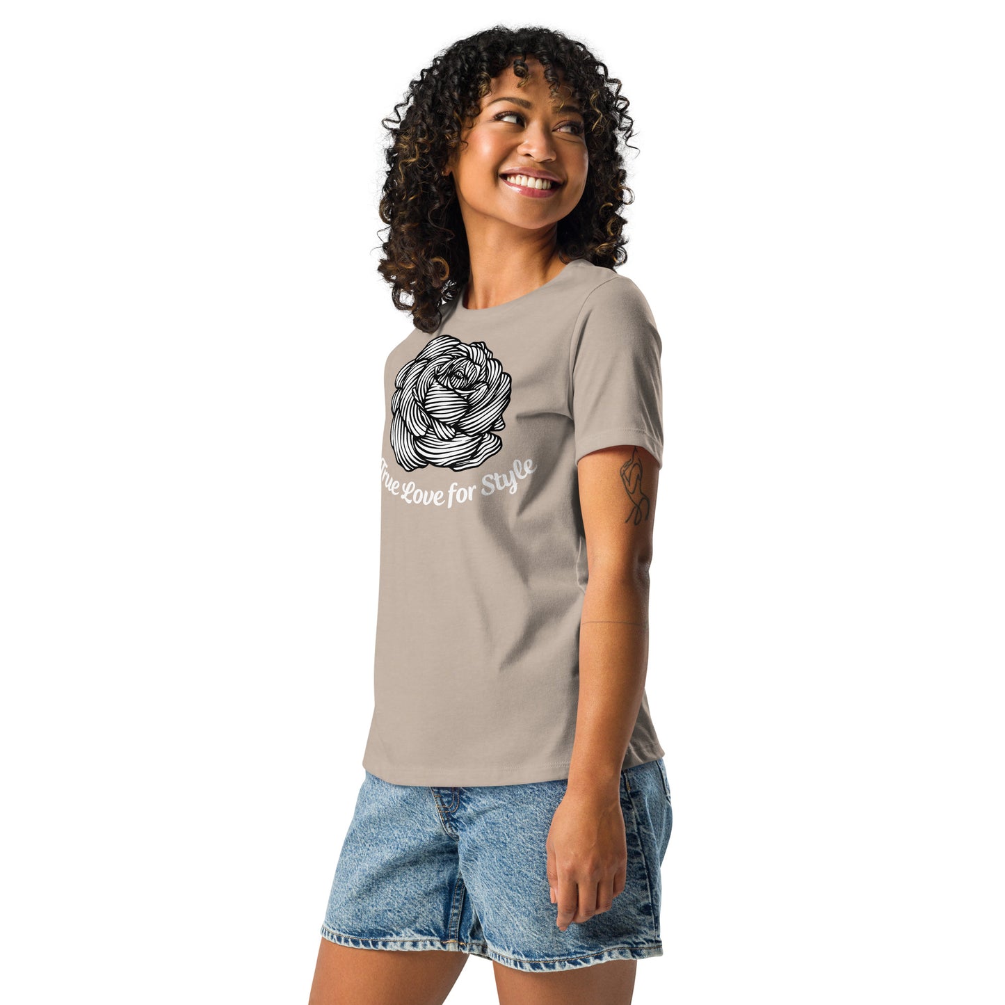 Women's Relaxed Short Sleeve T-shirt Cute Fun Flower Graphic
