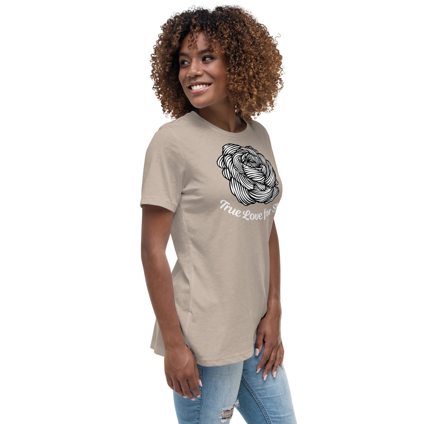 Women's Relaxed Short Sleeve T-shirt Cute Fun Flower Graphic