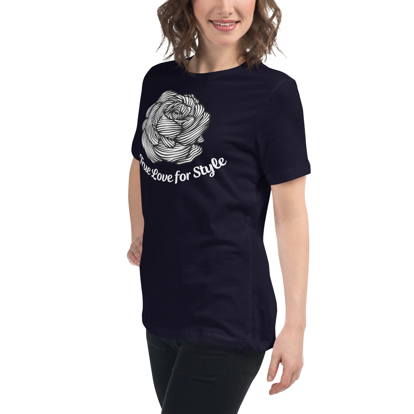 Women's Relaxed Short Sleeve T-shirt Cute Fun Flower Graphic