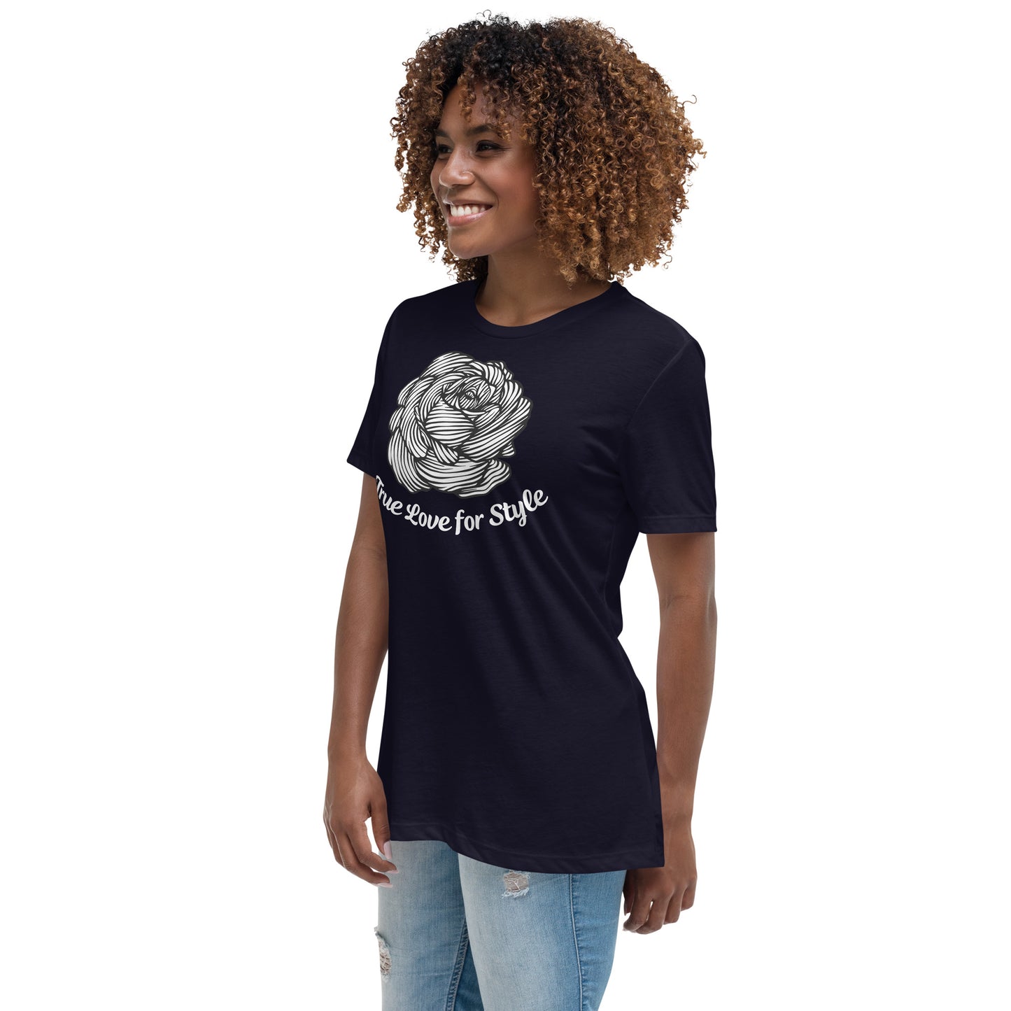 Women's Relaxed Short Sleeve T-shirt Cute Fun Flower Graphic
