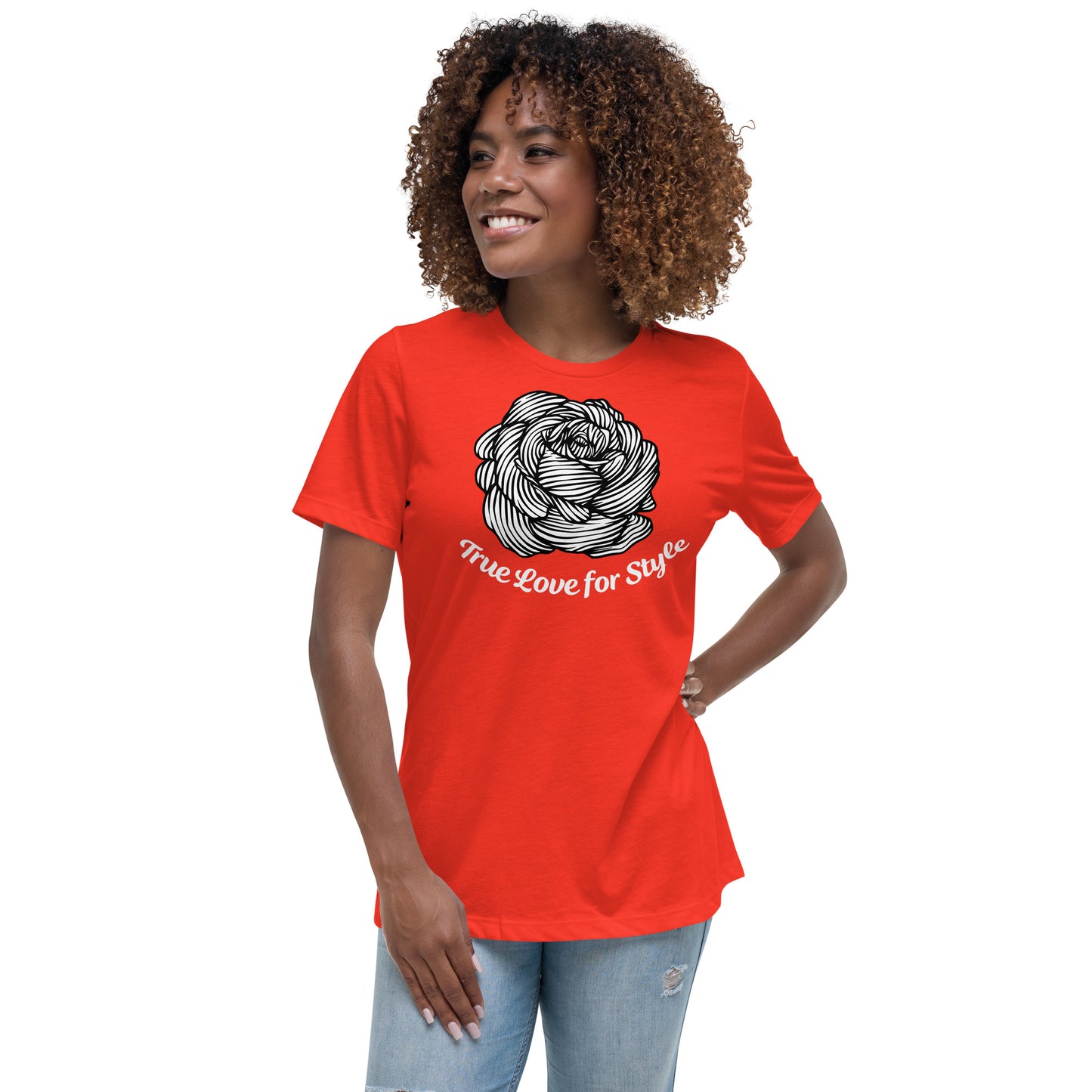 Women's Relaxed Short Sleeve T-shirt Cute Fun Flower Graphic