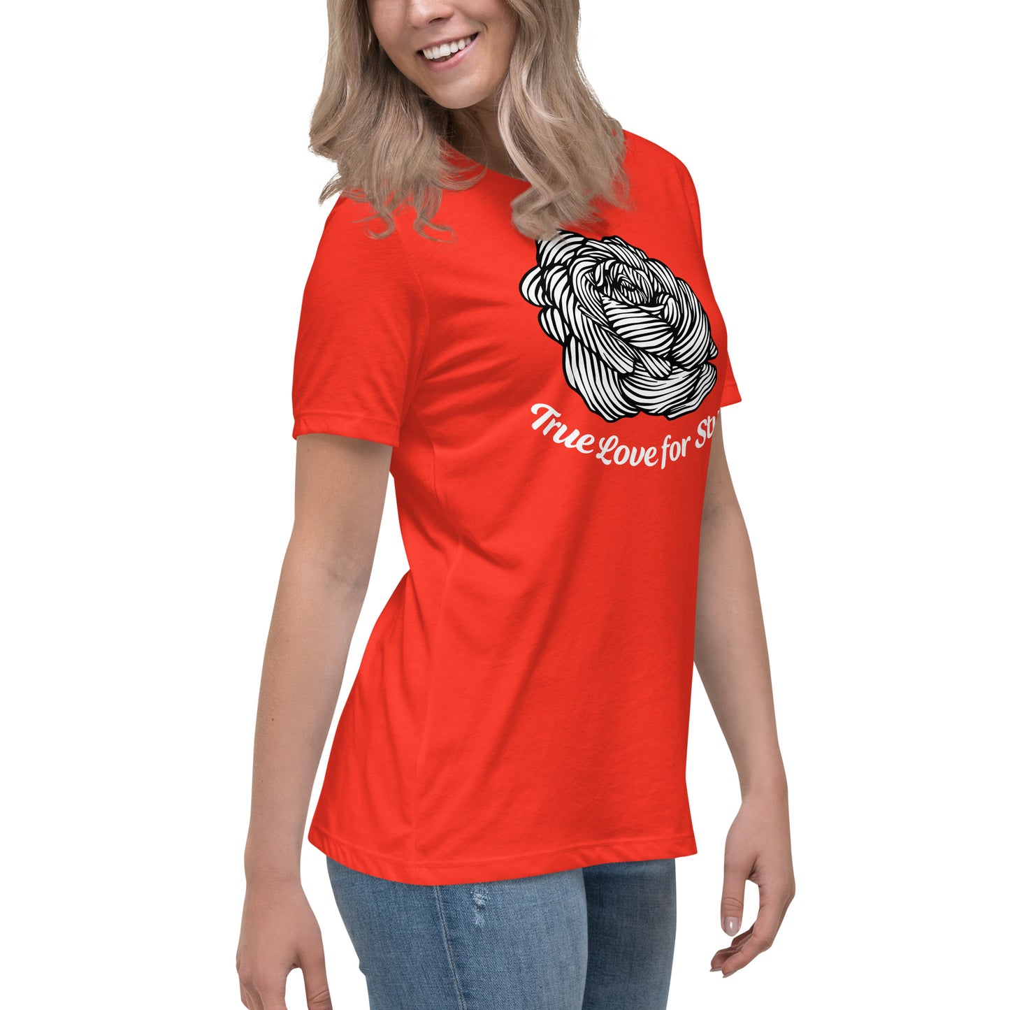 Women's Relaxed Short Sleeve T-shirt Cute Fun Flower Graphic