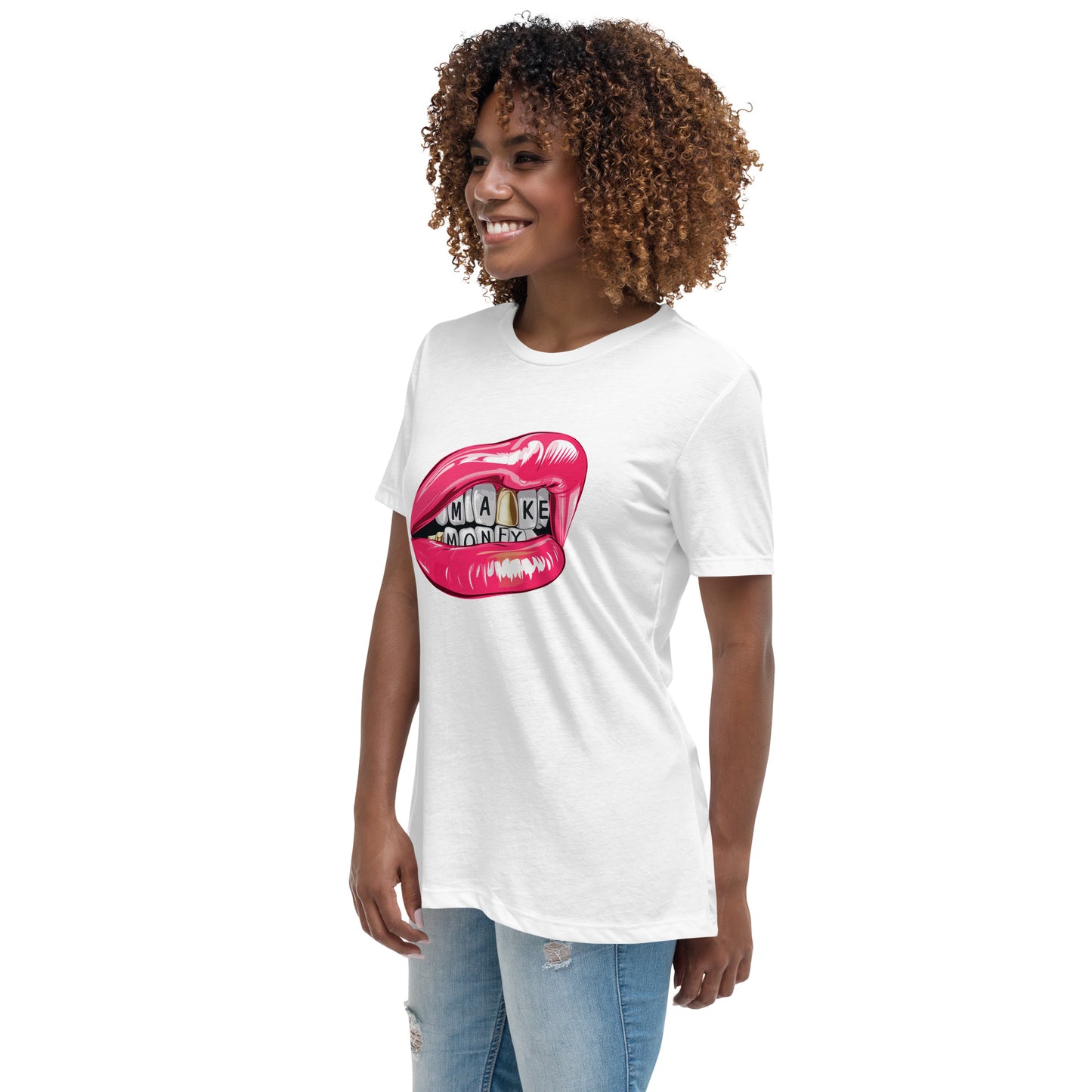 Women's Relaxed T-Shirt, Make Money Graphic